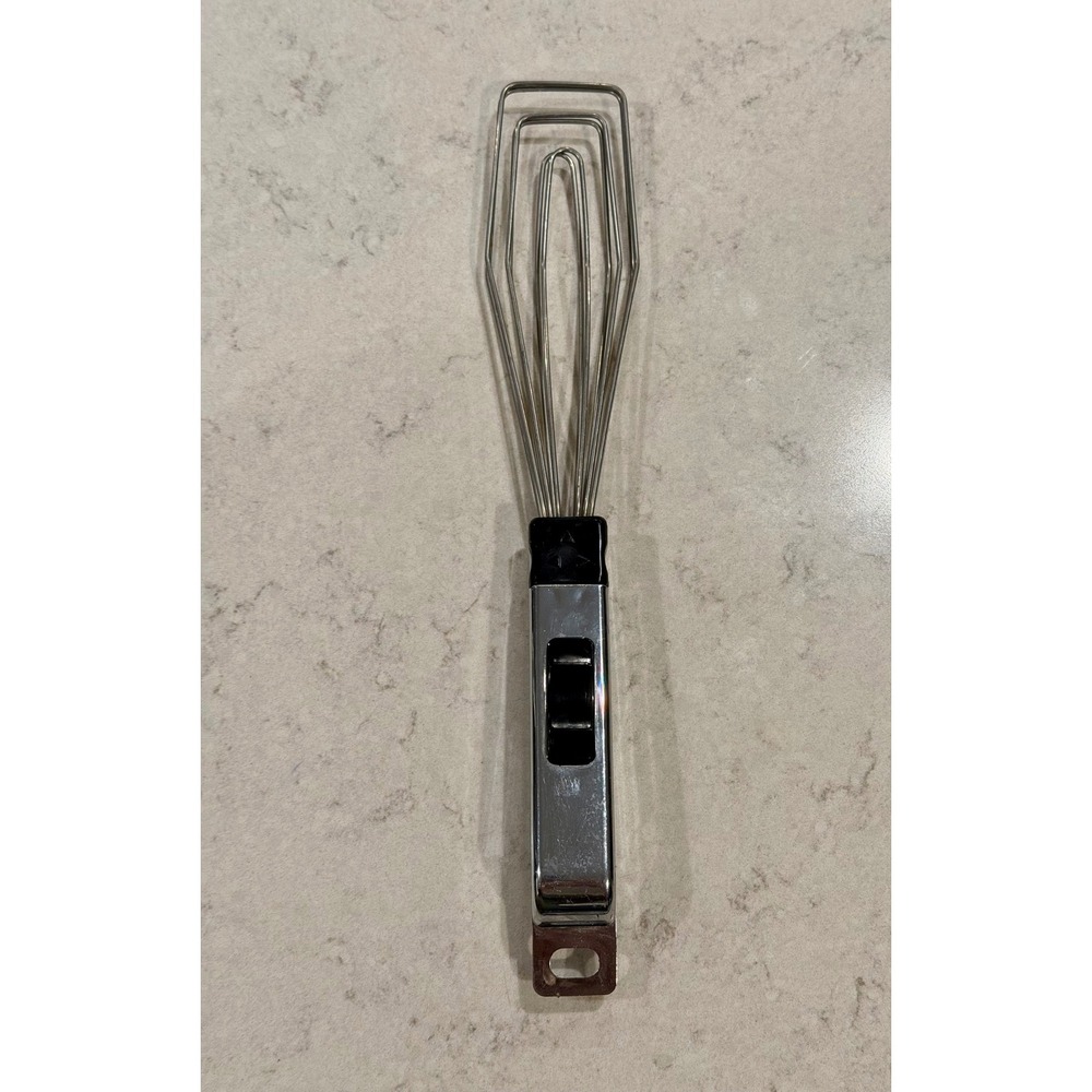 Vintage Handy Chef 2-in-1 Stainless Steel Flat Whisk and Tongs Kitchen Tool